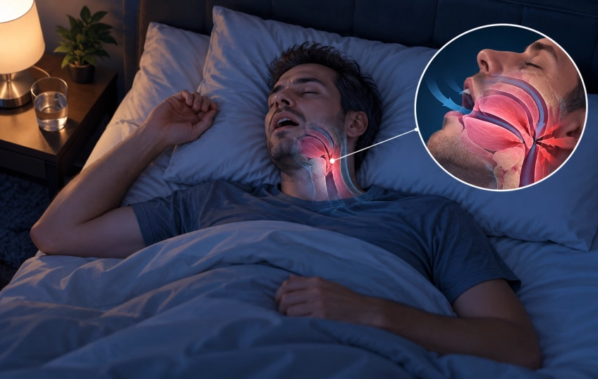 personne dormant avce représentation de la respiration